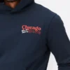 Bluza z kapturem z nadrukiem przedstawiającym chicagowską pizzę deep dish