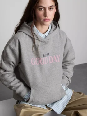Bluza z kapturem z nadrukiem z mieszanki bawełny