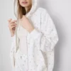 Bluza z kapturem z zamkiem błyskawicznym, z nadrukiem kwiatowym, z przewagą bawełny