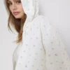 Bluza z kapturem z zamkiem błyskawicznym, z nadrukiem kwiatowym, z przewagą bawełny