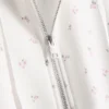 Bluza z kapturem z zamkiem błyskawicznym, z nadrukiem kwiatowym, z przewagą bawełny