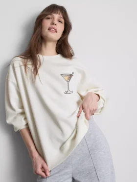 Bluza z nadrukiem „Martini” z dużą zawartością bawełny