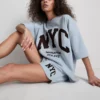 Bluza z szerokimi rękawami z dużą zawartością bawełny, w stylu NYC
