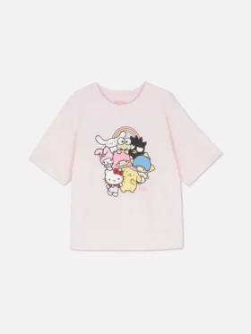 Bluzka piżamowa z nadrukiem Hello Kitty i przyjaciół