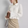 Bluzka z marszczonym dołem w stylu peplum