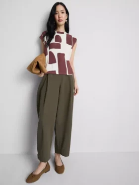 Bluzka z nadrukiem i rękawkami typu cap sleeve