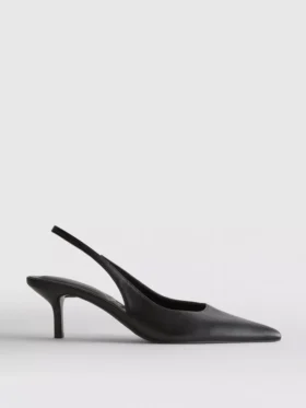 Buty na obcasie z paskiem z tyłu z imitacji skóry