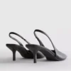 Buty na obcasie z paskiem z tyłu z imitacji skóry