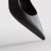 Buty na obcasie z paskiem z tyłu z imitacji skóry