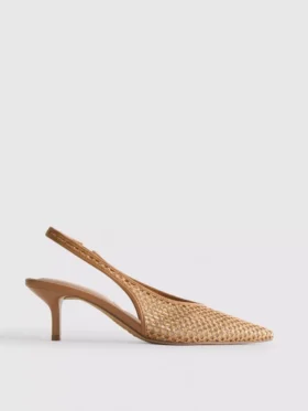 Buty na obcasie z siateczki o spiczastym czubku