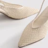 Buty na obcasie z siateczki o spiczastym czubku