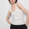 Dzianinowy top z kwadratowym dekoltem