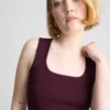 Dzianinowy top z kwadratowym dekoltem