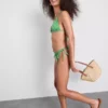 Figi bikini w kratkę z wiązaniem z boku
