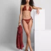 Figi bikini wiązane z boku z łańcuszkowymi detalami