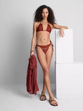 Figi bikini wiązane z boku z łańcuszkowymi detalami