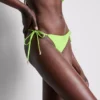 Figi bikini wiązane z boku, z koralikami