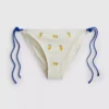 Figurujące figi bikini w kolorze cytrynowym wiązane z boku