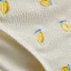 Figurujące figi bikini w kolorze cytrynowym wiązane z boku