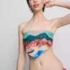 Góra bikini w stylu bandany z malowniczym nadrukiem