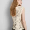 Kamizelka z szydełkowymi rękawkami typu cap-sleeve