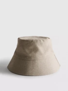 Kapelusz typu bucket z mieszanki lnu