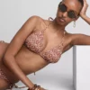 Komplet bikini z trójkątnymi stanikami wiązanymi z boku