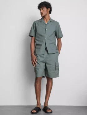 Koszula z krótkim rękawem z mieszanki lnu