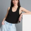 Koszulka bez rękawów z okrągłym dekoltem i plecami typu racerback