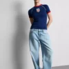 Koszulka dziecięca typu longline z motywem USA