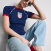 Koszulka dziecięca typu longline z motywem USA