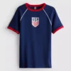 Koszulka dziecięca typu longline z motywem USA
