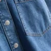 Krótka koszula z bawełnianego denimu o prostym kroju