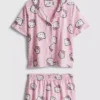Krótkie szorty typu boyfriend z motywem Hello Kitty