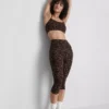 Legginsy sportowe capri w panterkę