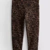 Legginsy sportowe capri w panterkę