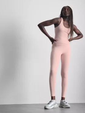 Legginsy sportowe z wysokim stanem w kolorze klonowym