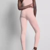 Legginsy sportowe z wysokim stanem w kolorze klonowym