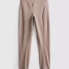 Legginsy sportowe z wysokim stanem w kolorze klonowym