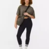 Legginsy z dżerseju z wysokim stanem