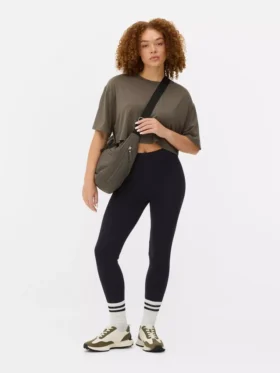 Legginsy z dżerseju z wysokim stanem