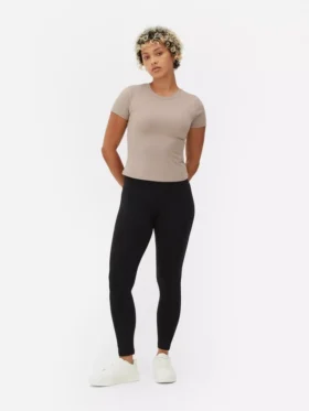 Legginsy z dżerseju z wysokim stanem