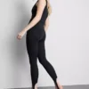 Legginsy z krepy z paskami