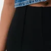 Legginsy z rozkloszowanymi nogawkami o średniej wysokości w pasie z dzianiny ponte