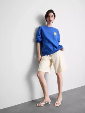 Luźna bluza w kolorze cytrynowym z dużą zawartością bawełny