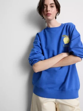Luźna bluza w kolorze cytrynowym z dużą zawartością bawełny