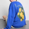 Luźna bluza w kolorze cytrynowym z dużą zawartością bawełny