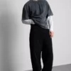 Luźne jeansy o średnim stanie