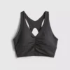Miękka jak masło sportowa marszczona bluzka typu crop top