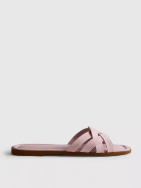 Mule z plecionymi paskami